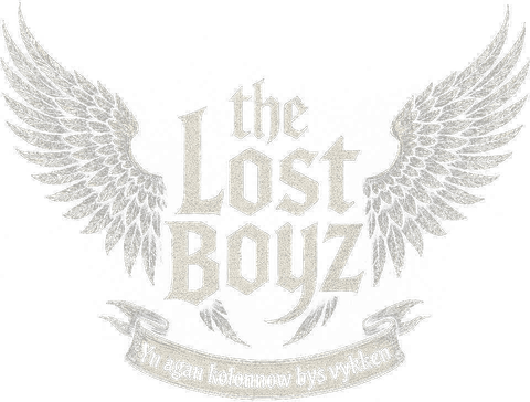 The Lost Boyz — winged logo with the motto Yn agan kolonnow bys vykken